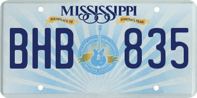 MS license plate BHB835