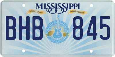 MS license plate BHB845
