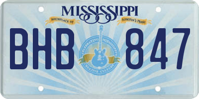 MS license plate BHB847