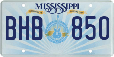 MS license plate BHB850