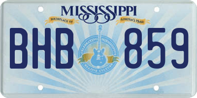 MS license plate BHB859