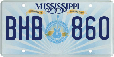 MS license plate BHB860