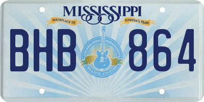 MS license plate BHB864