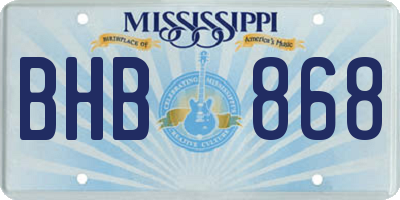 MS license plate BHB868