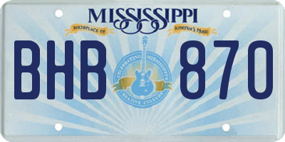 MS license plate BHB870