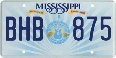 MS license plate BHB875
