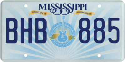MS license plate BHB885