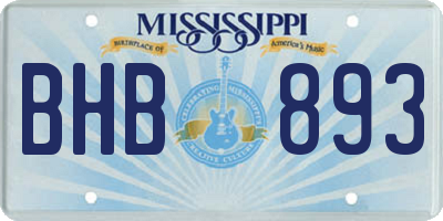 MS license plate BHB893