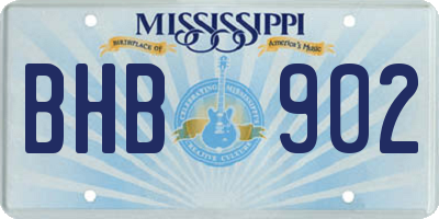 MS license plate BHB902