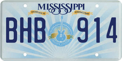 MS license plate BHB914