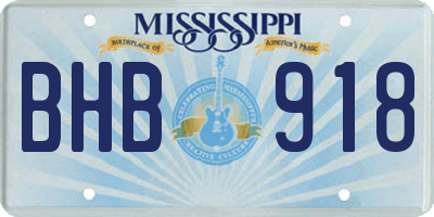 MS license plate BHB918