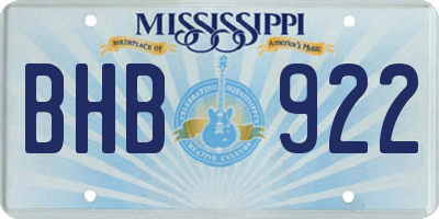 MS license plate BHB922