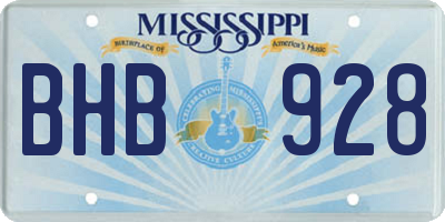 MS license plate BHB928