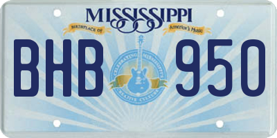 MS license plate BHB950
