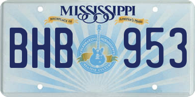 MS license plate BHB953