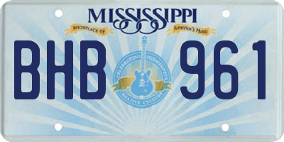 MS license plate BHB961