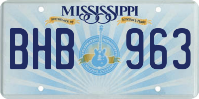 MS license plate BHB963