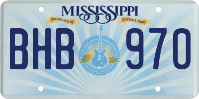 MS license plate BHB970