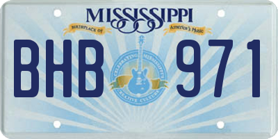 MS license plate BHB971