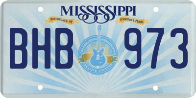 MS license plate BHB973