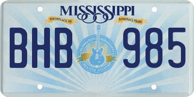 MS license plate BHB985