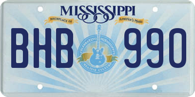 MS license plate BHB990