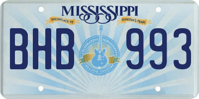 MS license plate BHB993