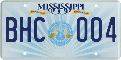 MS license plate BHC004
