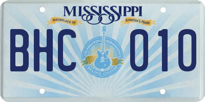 MS license plate BHC010
