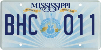 MS license plate BHC011
