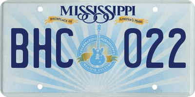 MS license plate BHC022
