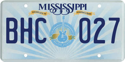 MS license plate BHC027