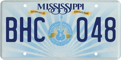 MS license plate BHC048