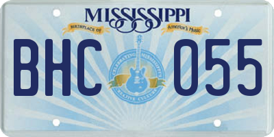 MS license plate BHC055