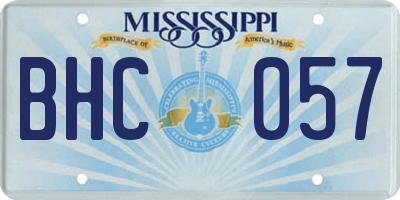 MS license plate BHC057