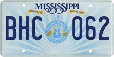 MS license plate BHC062