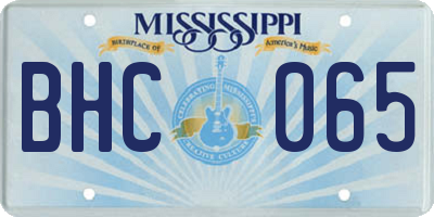 MS license plate BHC065