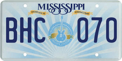 MS license plate BHC070