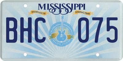 MS license plate BHC075