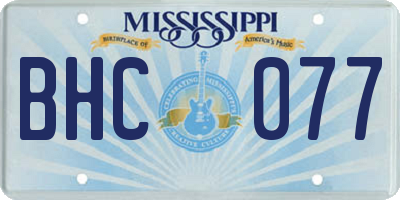MS license plate BHC077