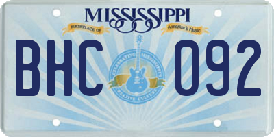 MS license plate BHC092