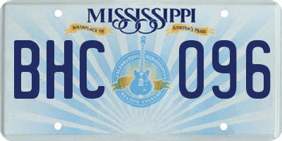 MS license plate BHC096