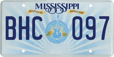 MS license plate BHC097