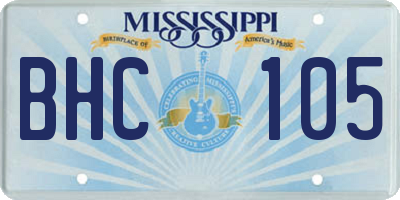 MS license plate BHC105
