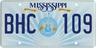 MS license plate BHC109