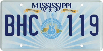 MS license plate BHC119