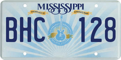 MS license plate BHC128