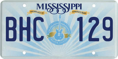 MS license plate BHC129