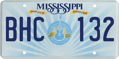 MS license plate BHC132