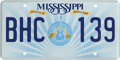 MS license plate BHC139